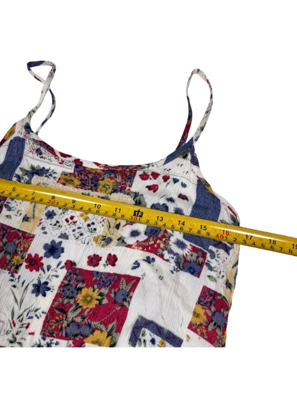 Vintage Patchwork Print Slip Midi Dress Sz S Cottage Boho Summer - Picture 5 of 7